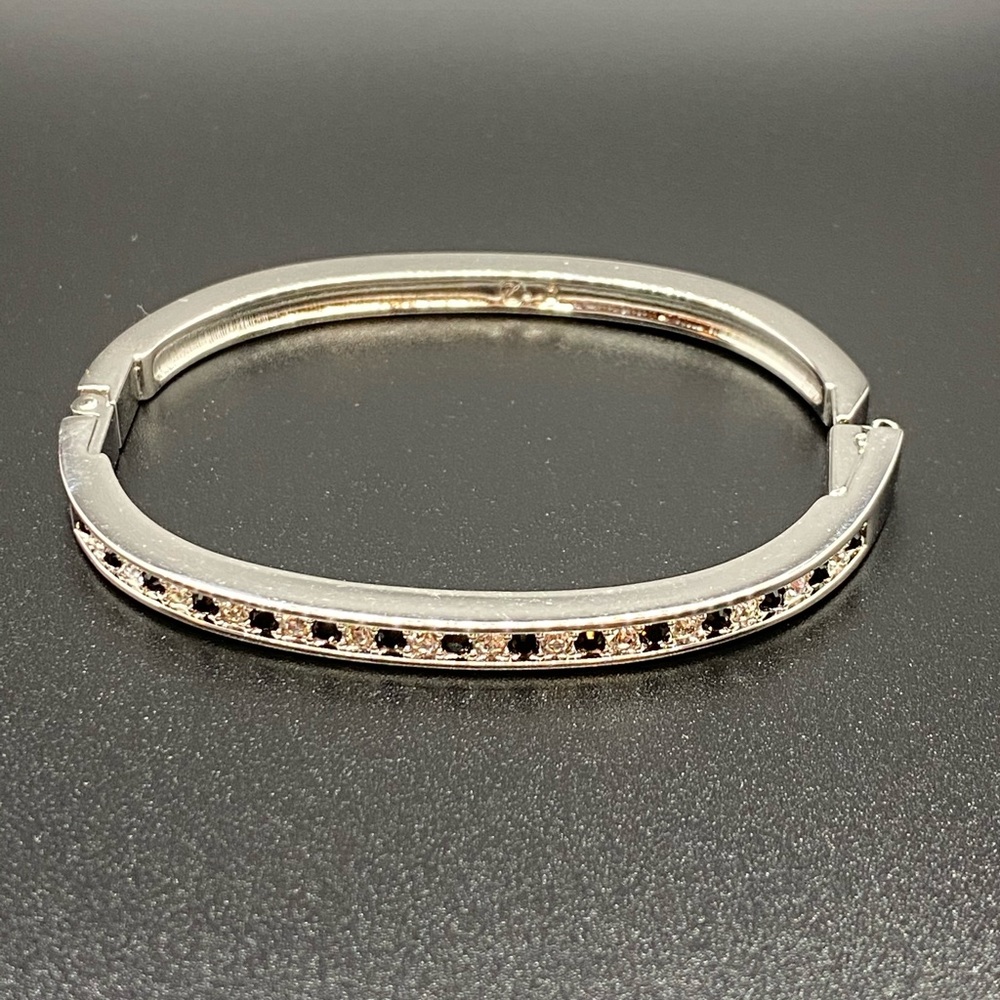 Silver Black and Clear Swarovski Bracelet